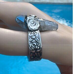 Handcrafted Quartz Ring & Vintage Spoon Handle & Silver Blend Boho Metalwork 9